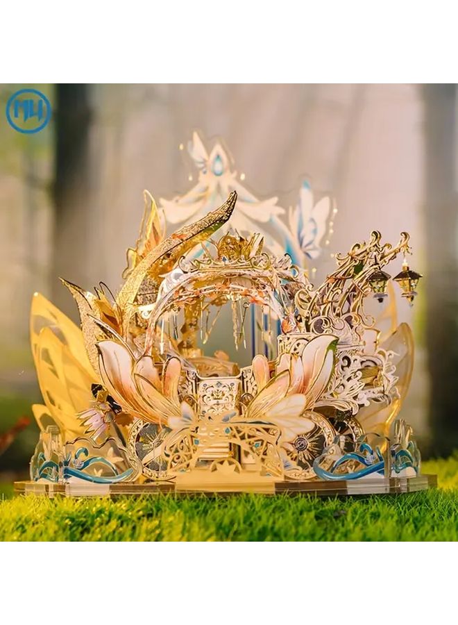 عربة الجنية لغز معدني ثلاثي الأبعاد طقم نموذج افعلها بنفسك مع حامل هدية عيد ميلاد للكبار - Image 2